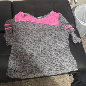 Danskin Now Women's Long Sleeve Tee - Pink and Gray